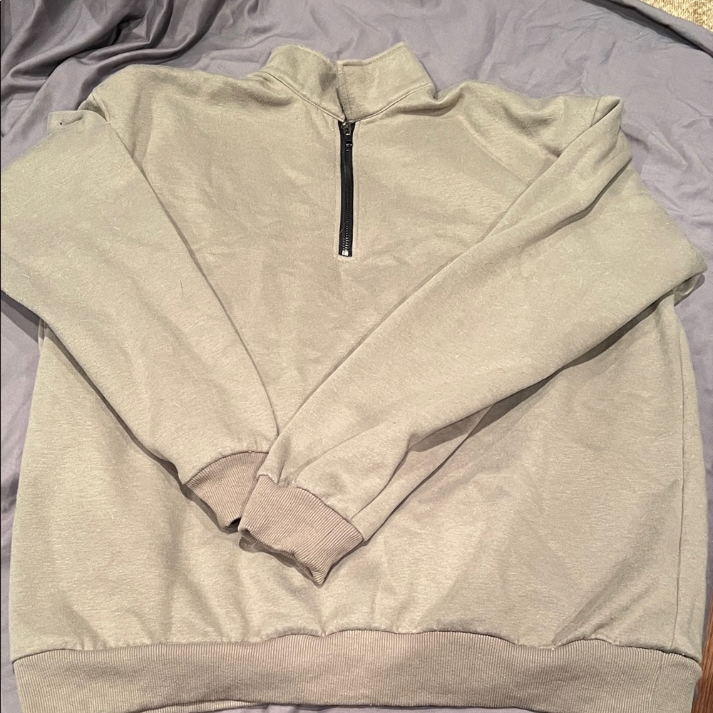 Men's Gray Half-Zip Sweater